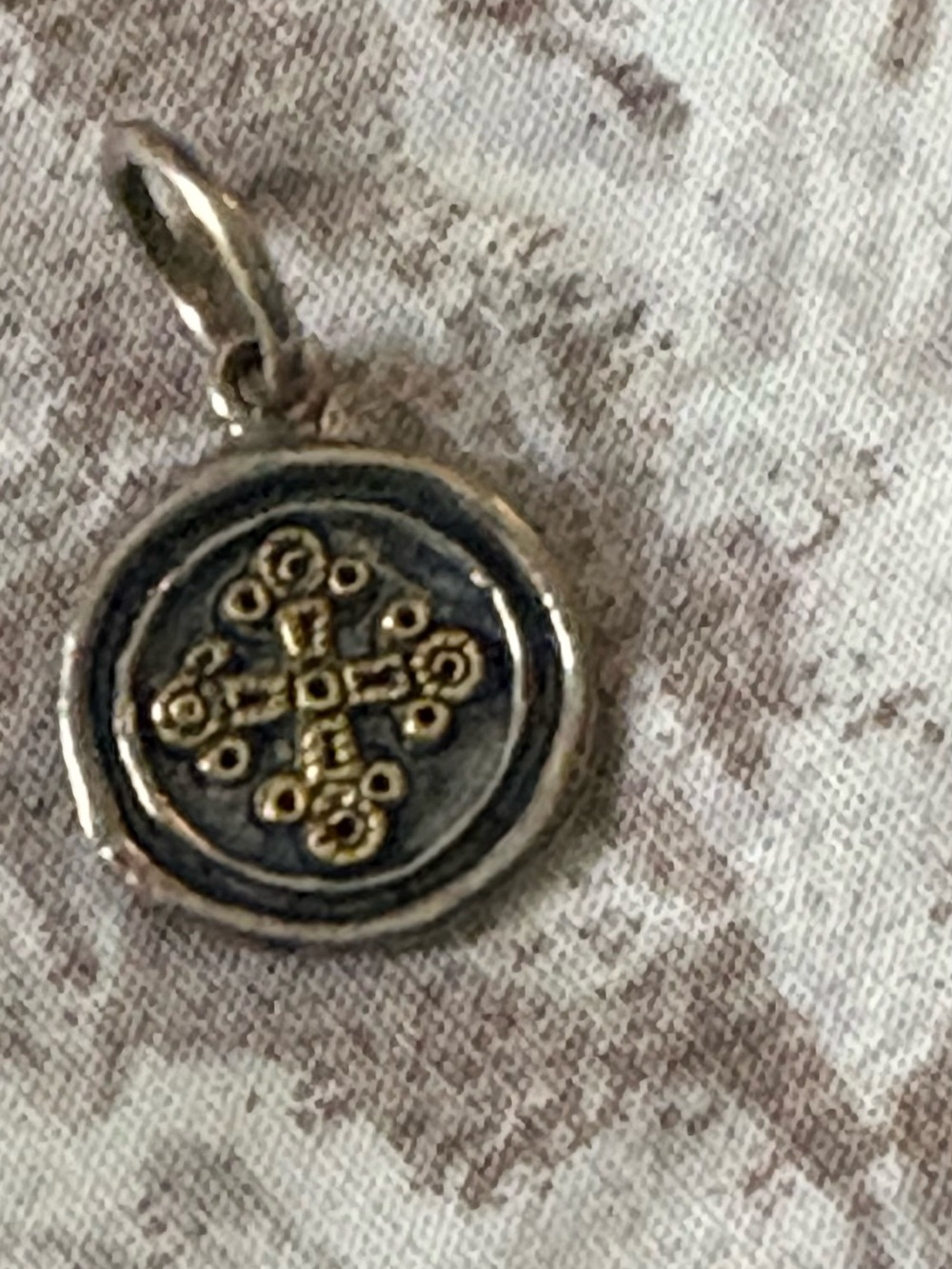 Waxing Poetic Wing & A Prayer Croix Charm cross 2 tone